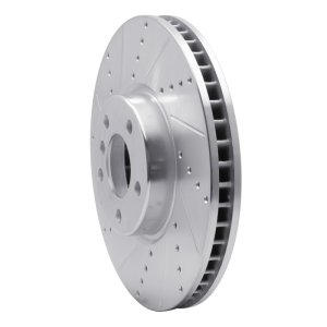 BMW 650I Convertible Brake Rotor (1) - Right Front - R1 Concepts - Drilled & Slotted - Silver - `10-`18